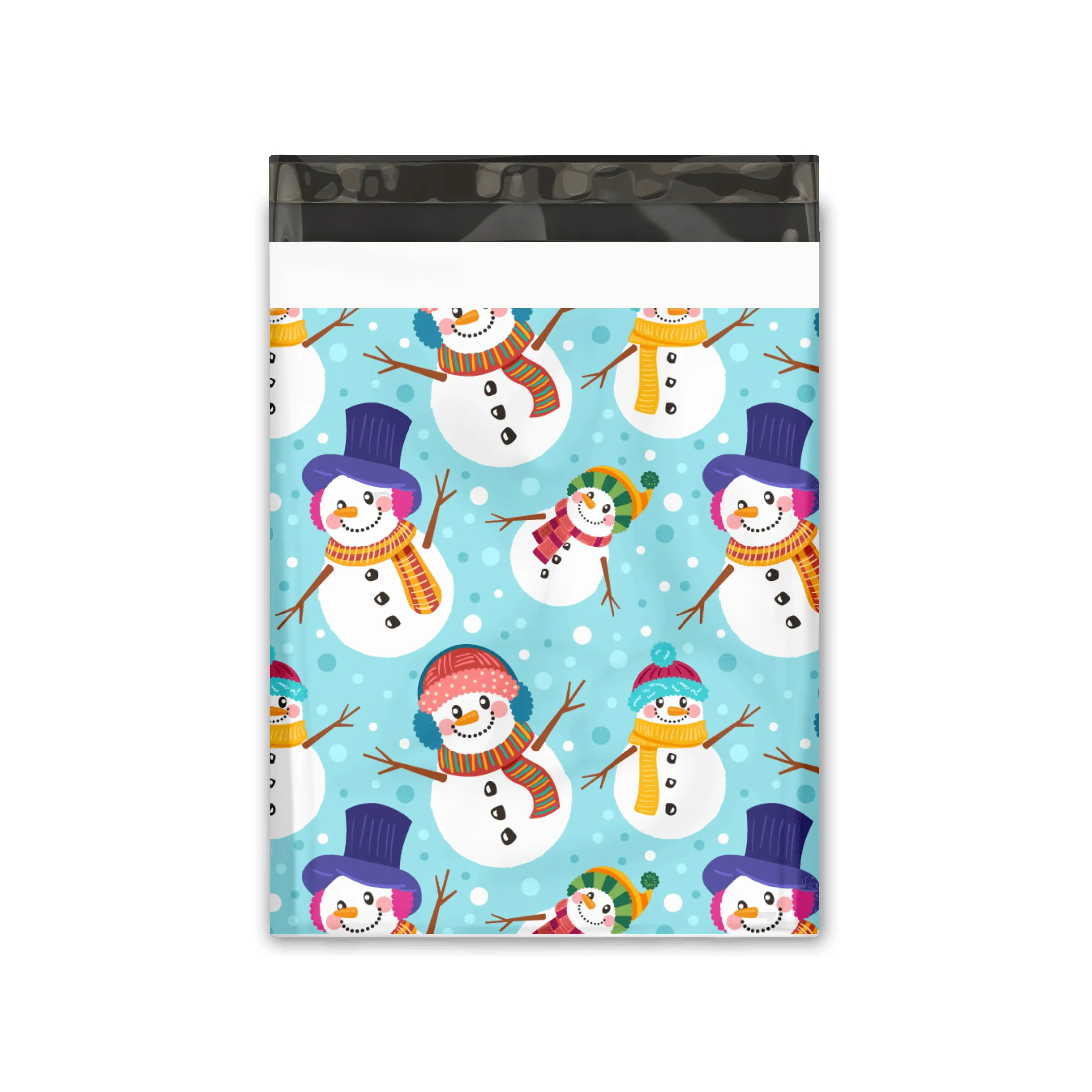 10x13 Snowmen Designer Poly Mailers Shipping Envelopes Premium Printed Bags