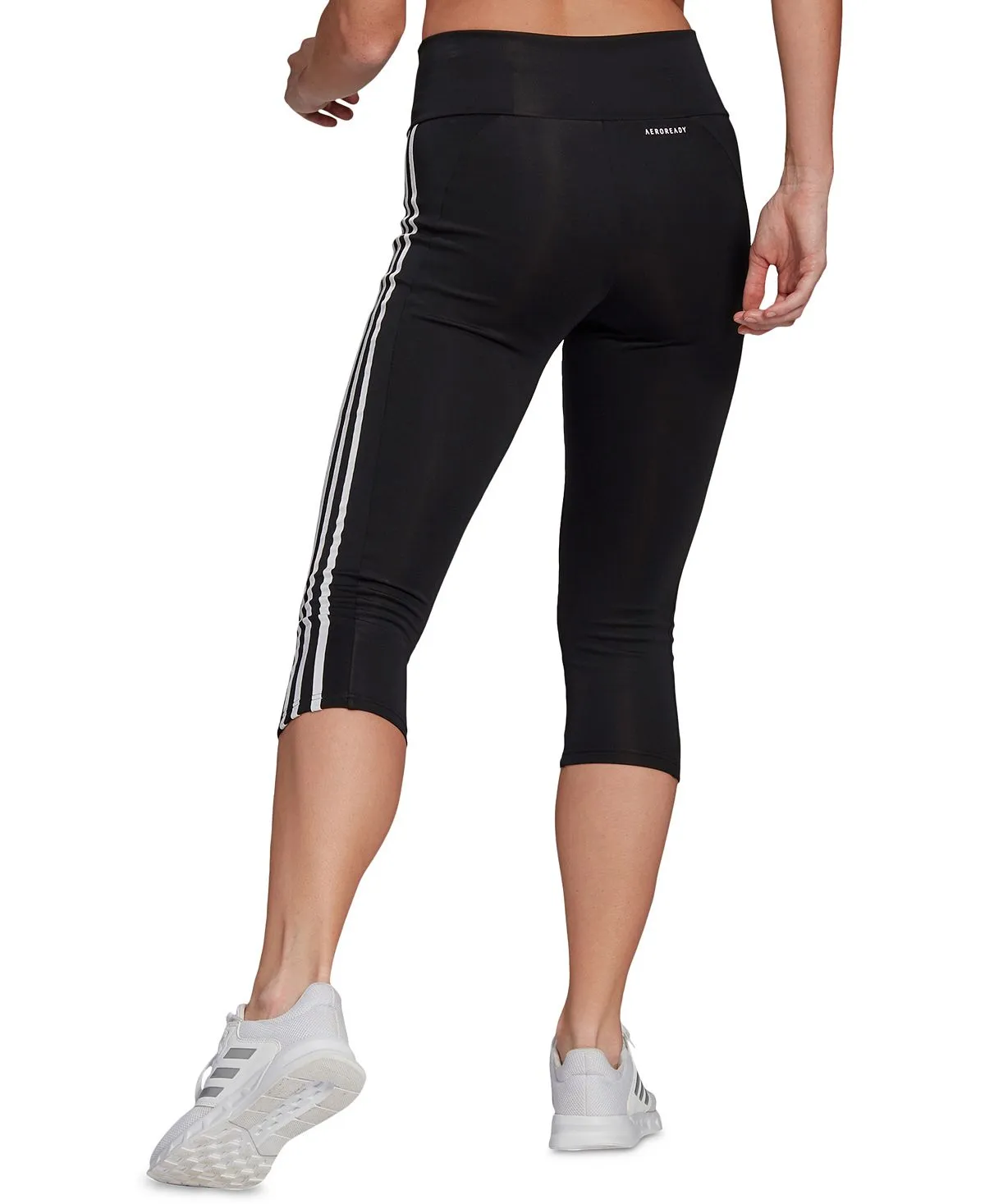 adidas Women's High Waist Cropped Leggings Black/White