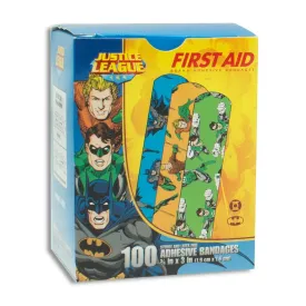 American® White Cross Stat Strip® Batman/Aquaman/Green Lantern Design Adhesive Strip, ¾ x 3 Inch