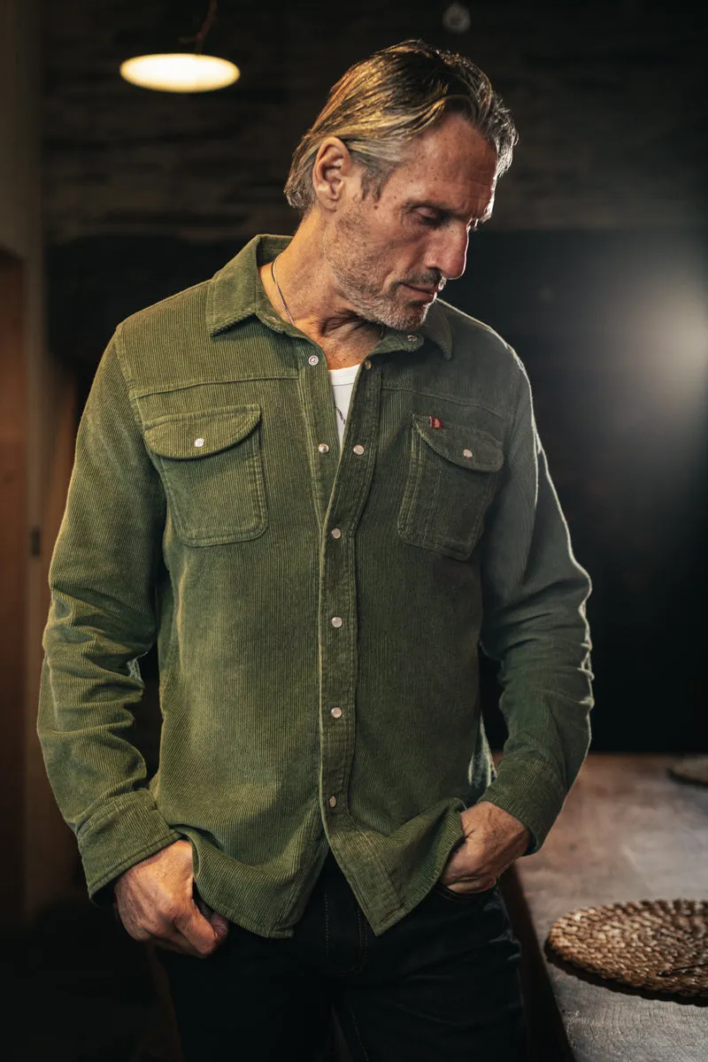 &SONS Sunday Shirt Corduroy Army Green