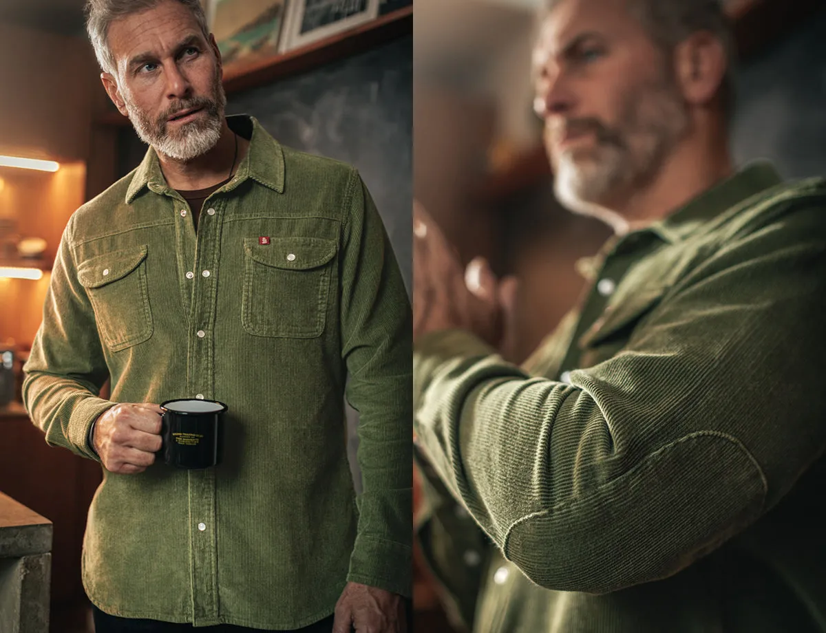 &SONS Sunday Shirt Corduroy Army Green