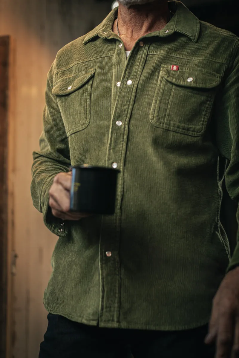 &SONS Sunday Shirt Corduroy Army Green