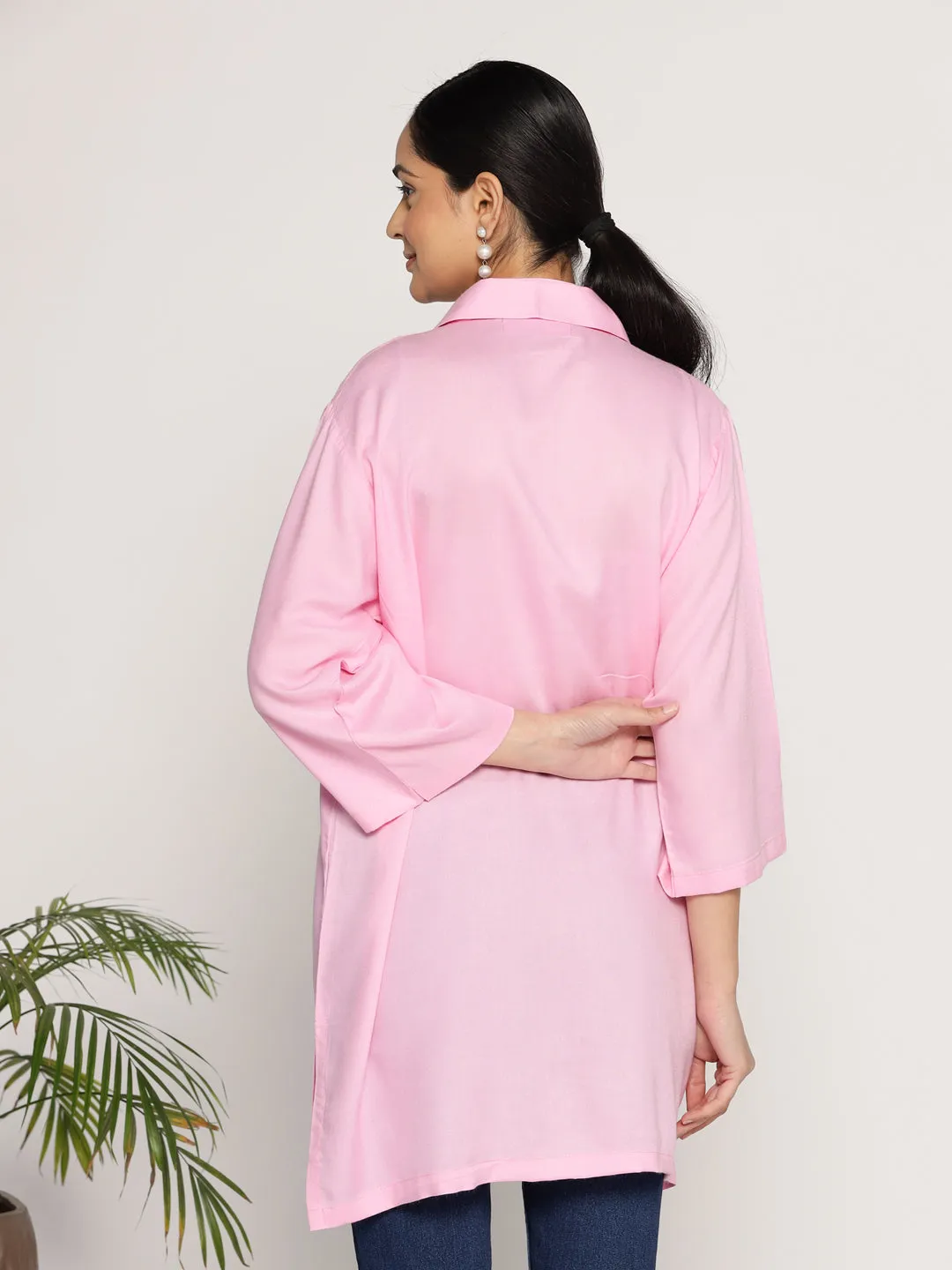 BabyPink Rayon ShirtTop - Rosalily