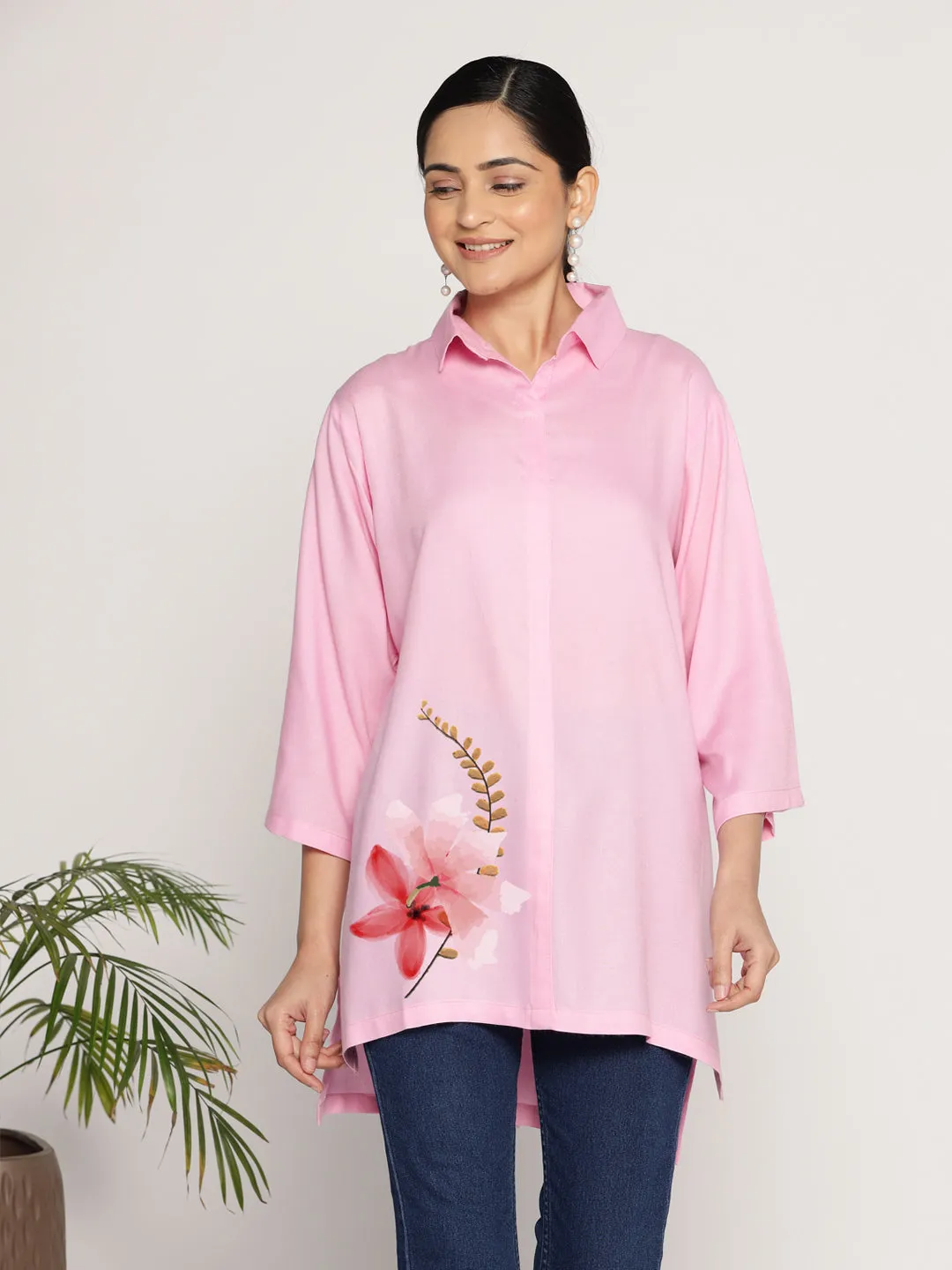 BabyPink Rayon ShirtTop - Rosalily