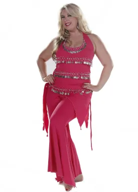 Belly Dance Plus Sized Lycra Pants & Top Costume Set | Dazzling Masri