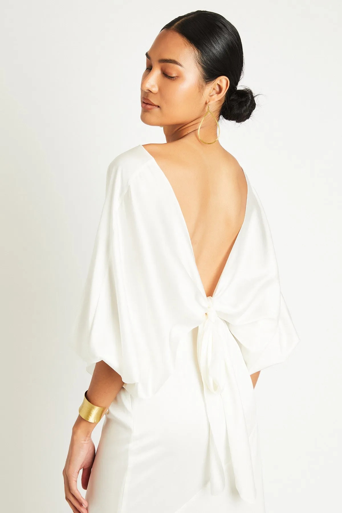   Beryll Ali Silk Wrap Top | Off-White