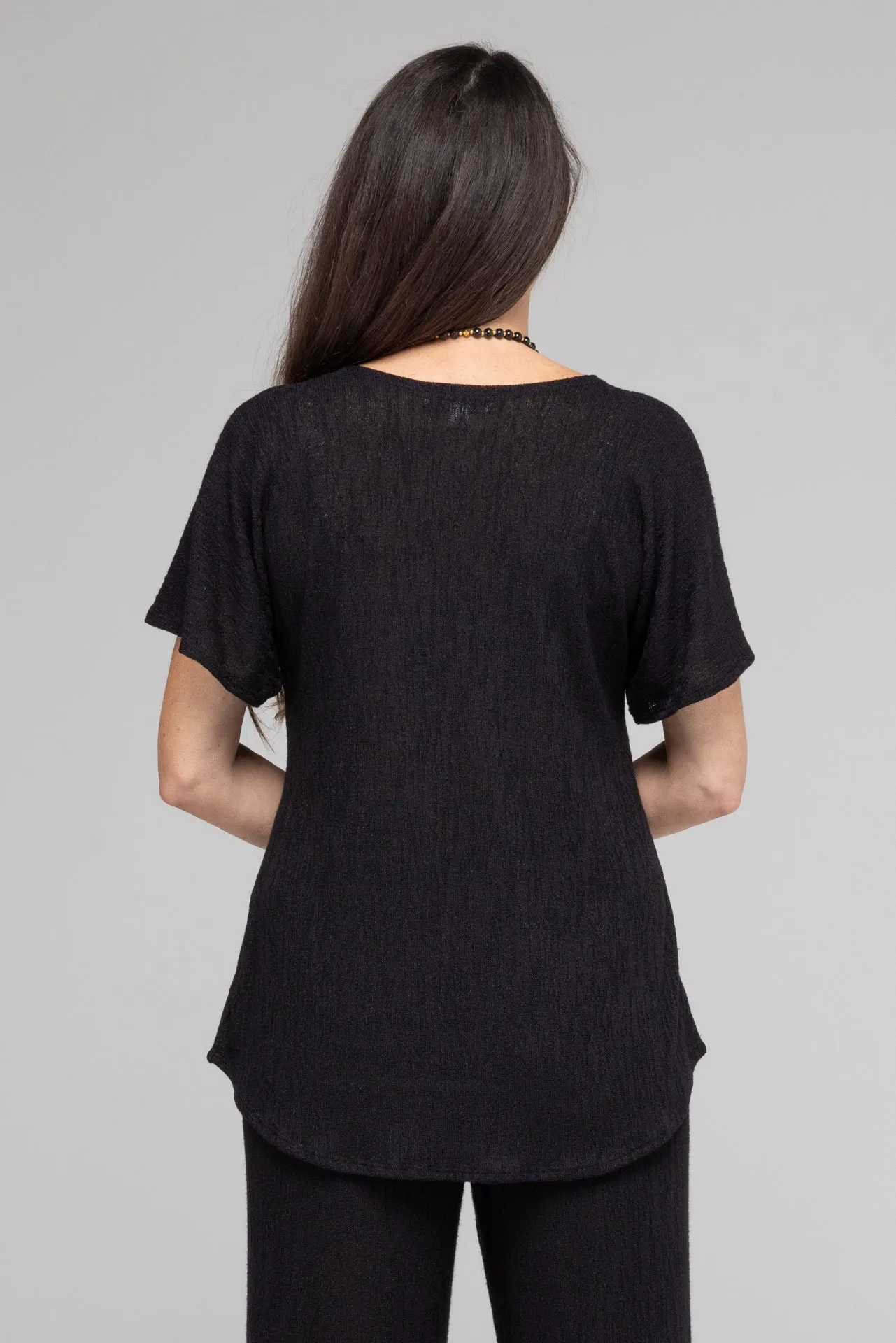 Black Haven Poly/Rayon Knit Longer Sleeve Top