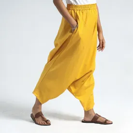 Bright Yellow - Plain Flex Cotton Elasticated Harem Pant