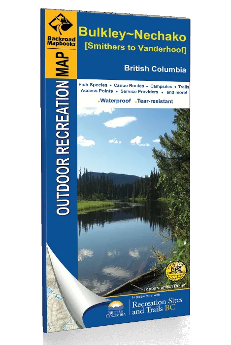 Bulkley to Nechako BC Waterproof Map