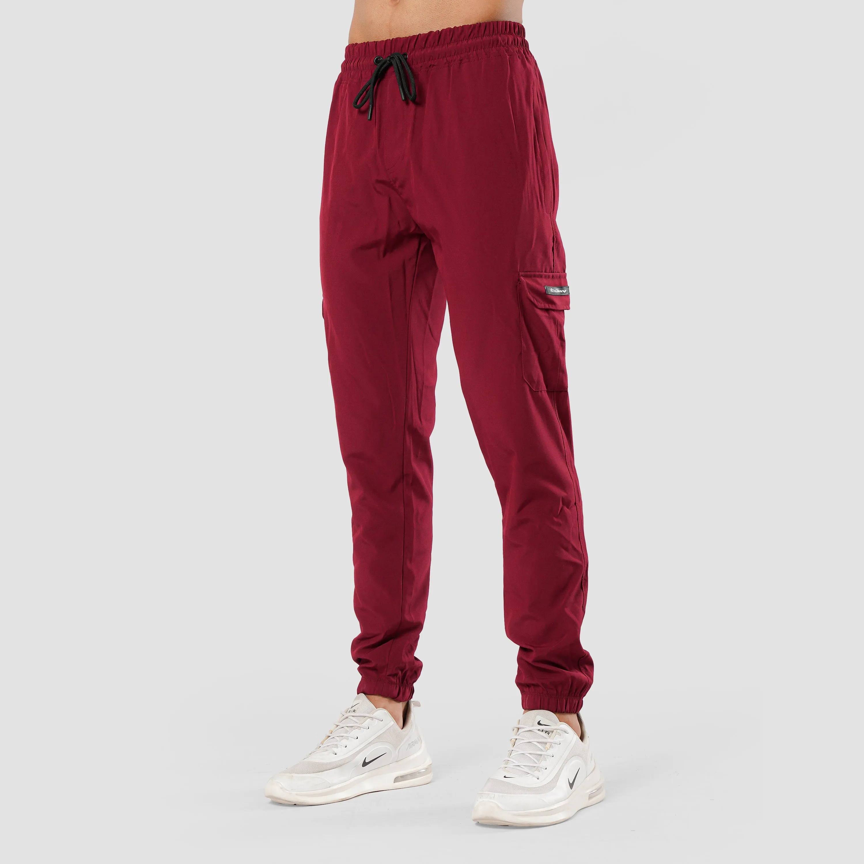 BURGUNDY CARGO FLEX PANTS