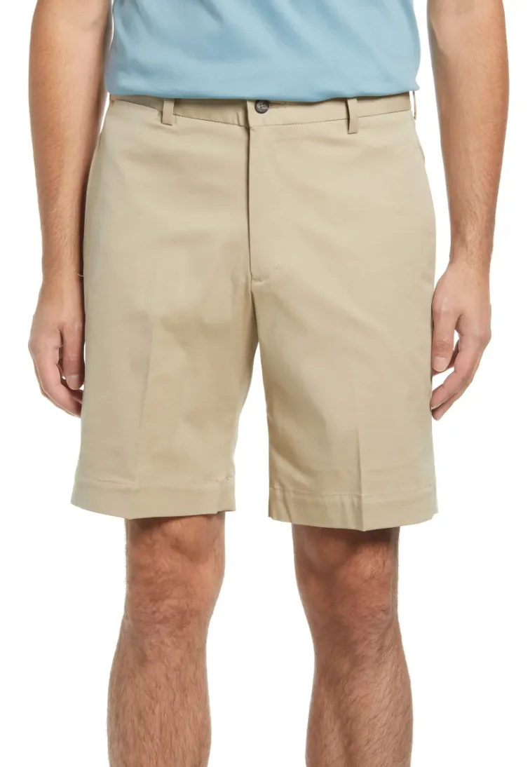 Charleston Khakis Fine Line Stretch Twill Short<br>Flat Front<br>Regular Rise