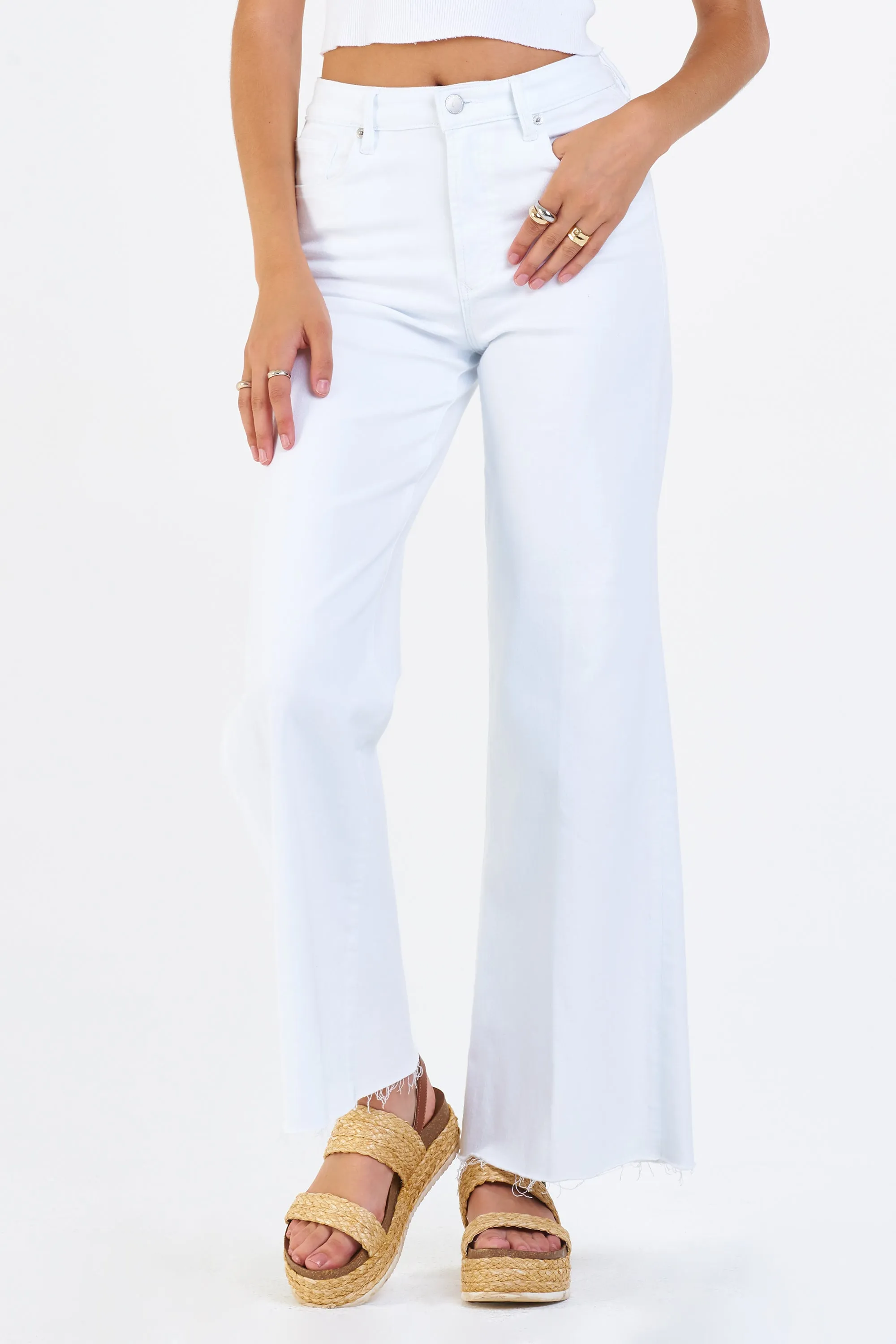 Dear John Fiona Optic White Wide High Rise Full