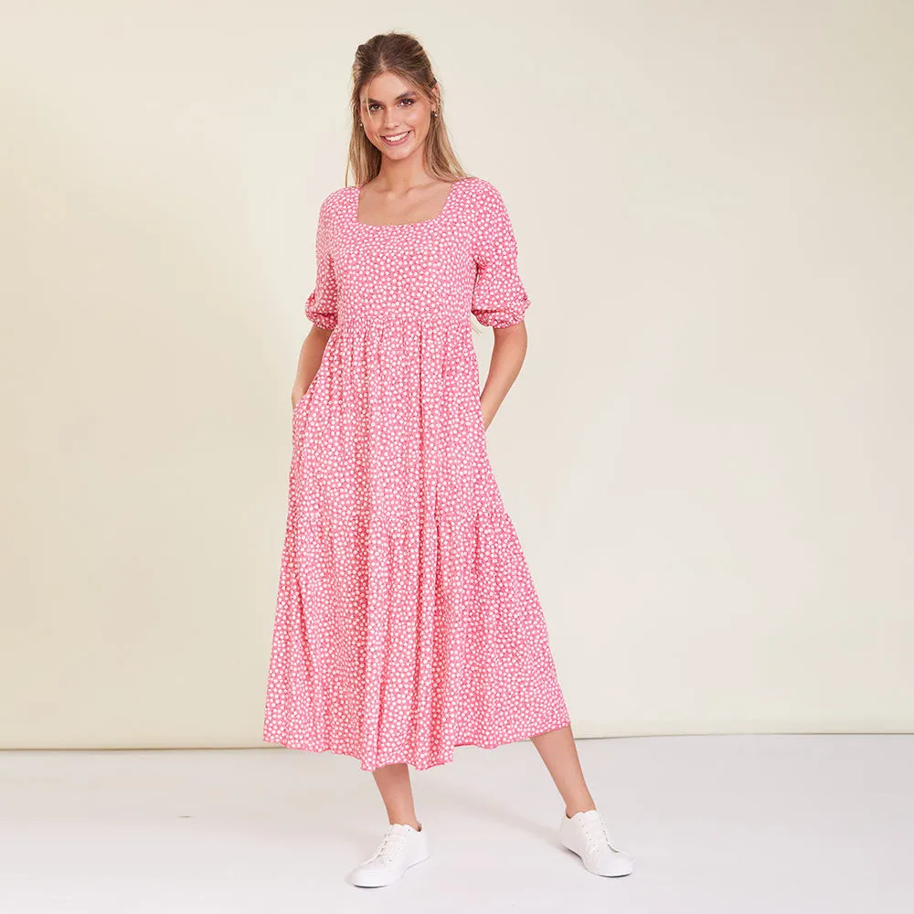 Delta Dress (Pink Floral)