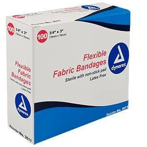 Flexible Fabric Adhesive Bandage 3/4" x 3"