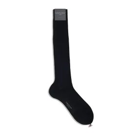 Formal Long Socks in Black Cotton