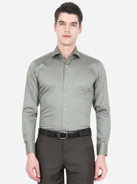 Grey Solid Slim Fit Formal Shirt | Metal