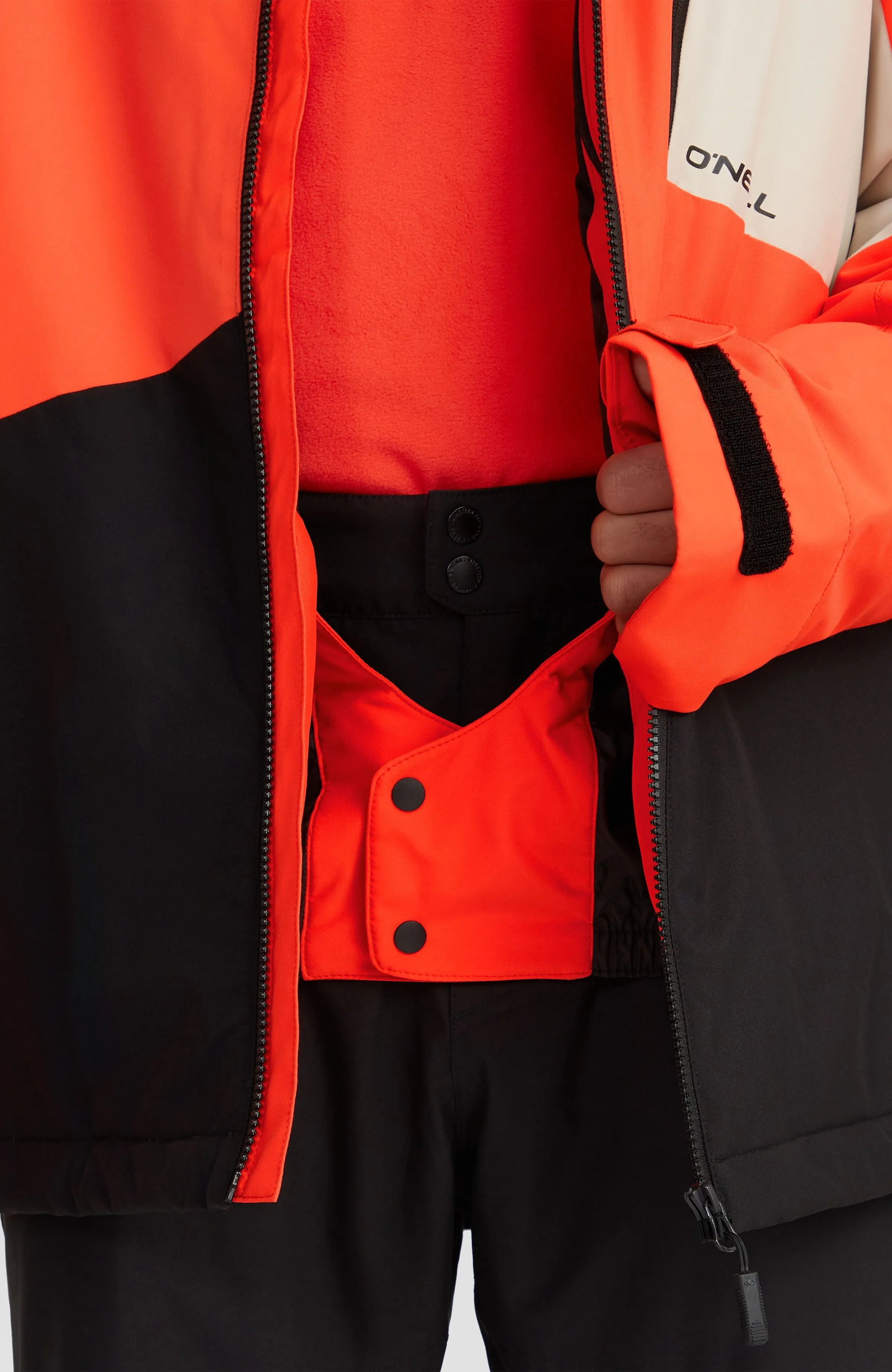 Hammer Block Snow Jacket | Paprika Flame Colour Block