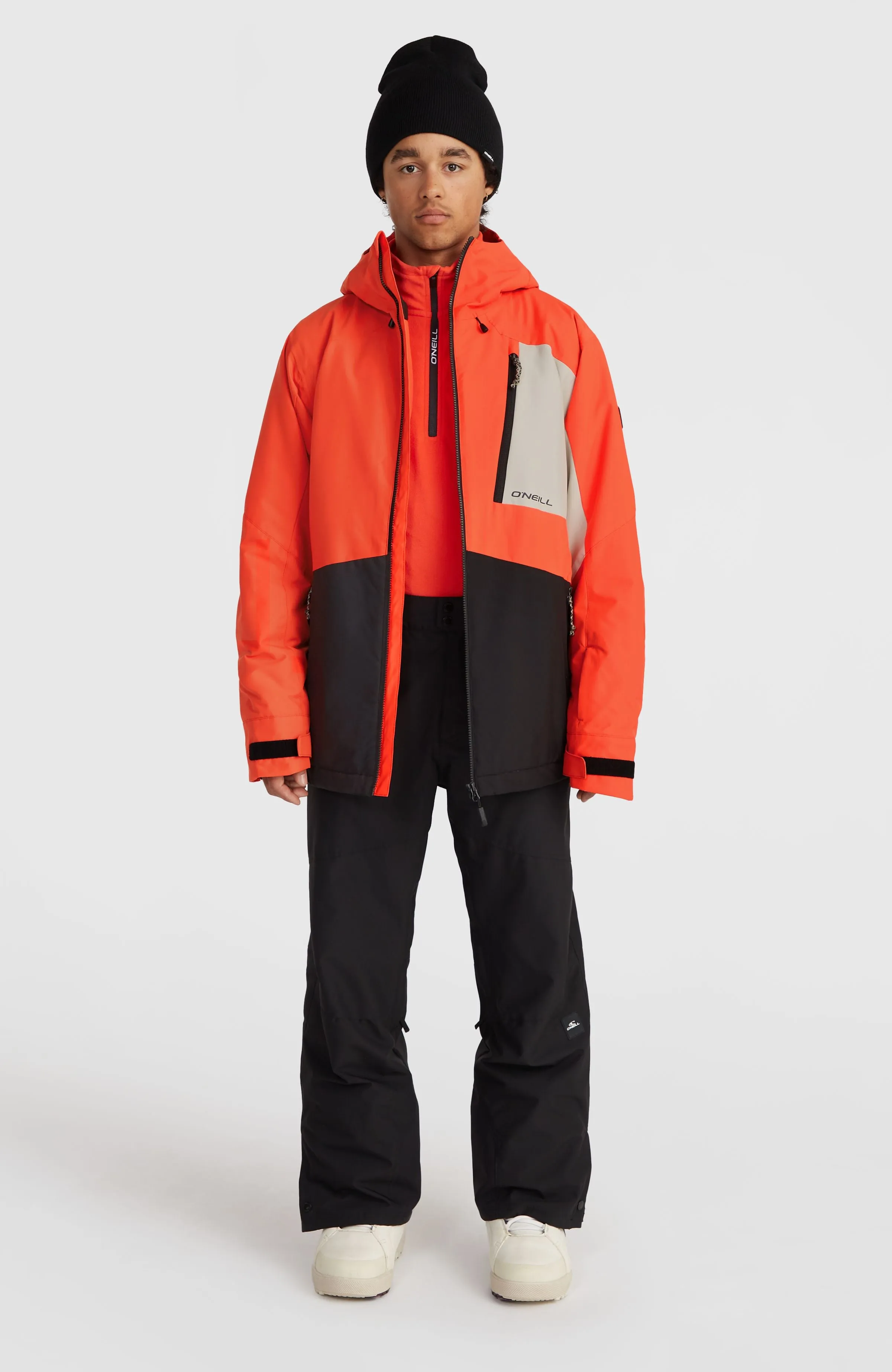 Hammer Block Snow Jacket | Paprika Flame Colour Block