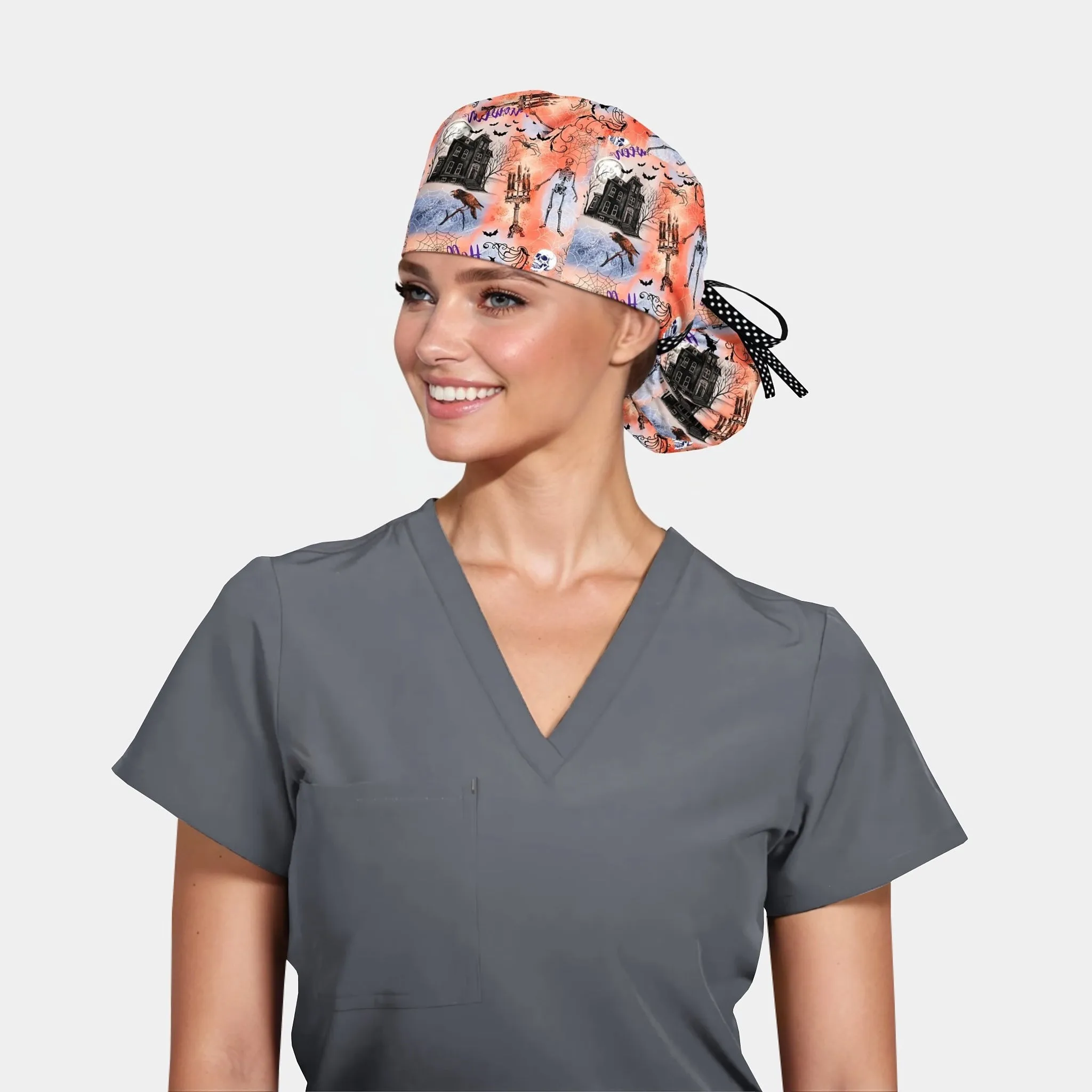 Haunted Halloween - Pony Surgical Scrub Cap