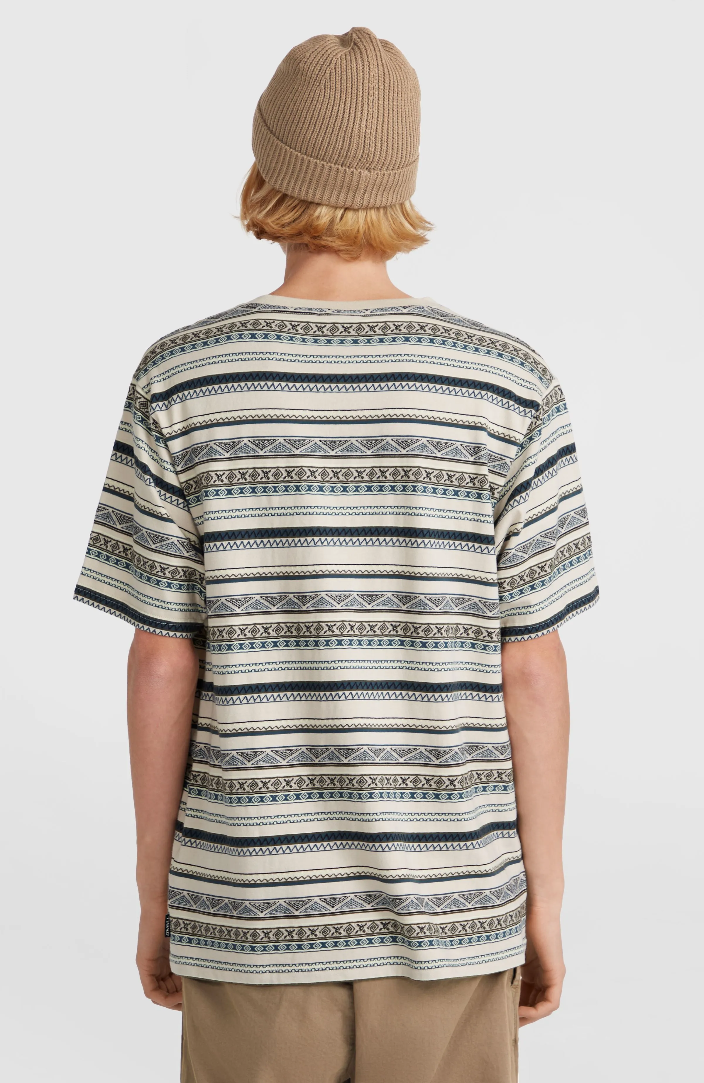 Ikat Jacquard T-Shirt | Grey Ikat Stripe