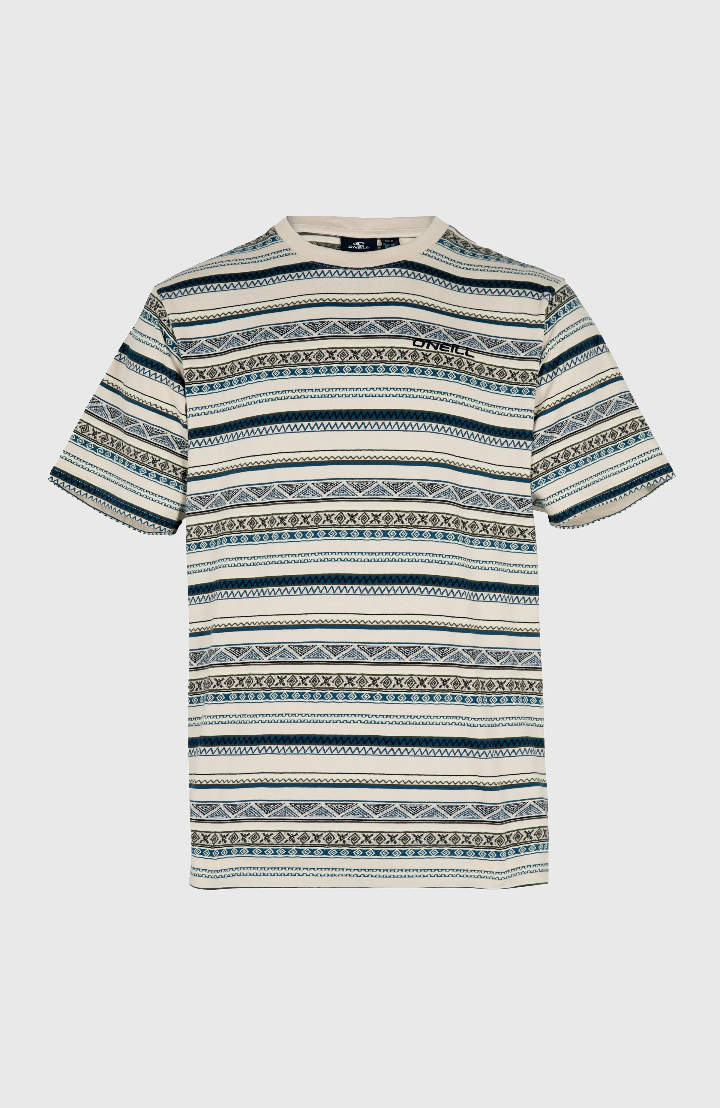 Ikat Jacquard T-Shirt | Grey Ikat Stripe