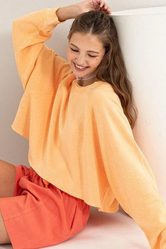 Laid Back Lightweight Cropped Sweatshirt