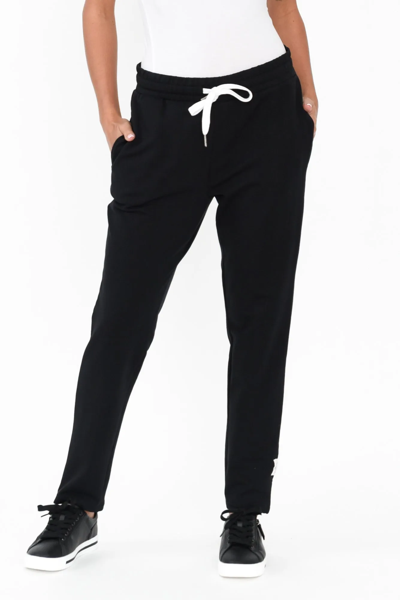 Lobby Black Cotton Relaxed Pants