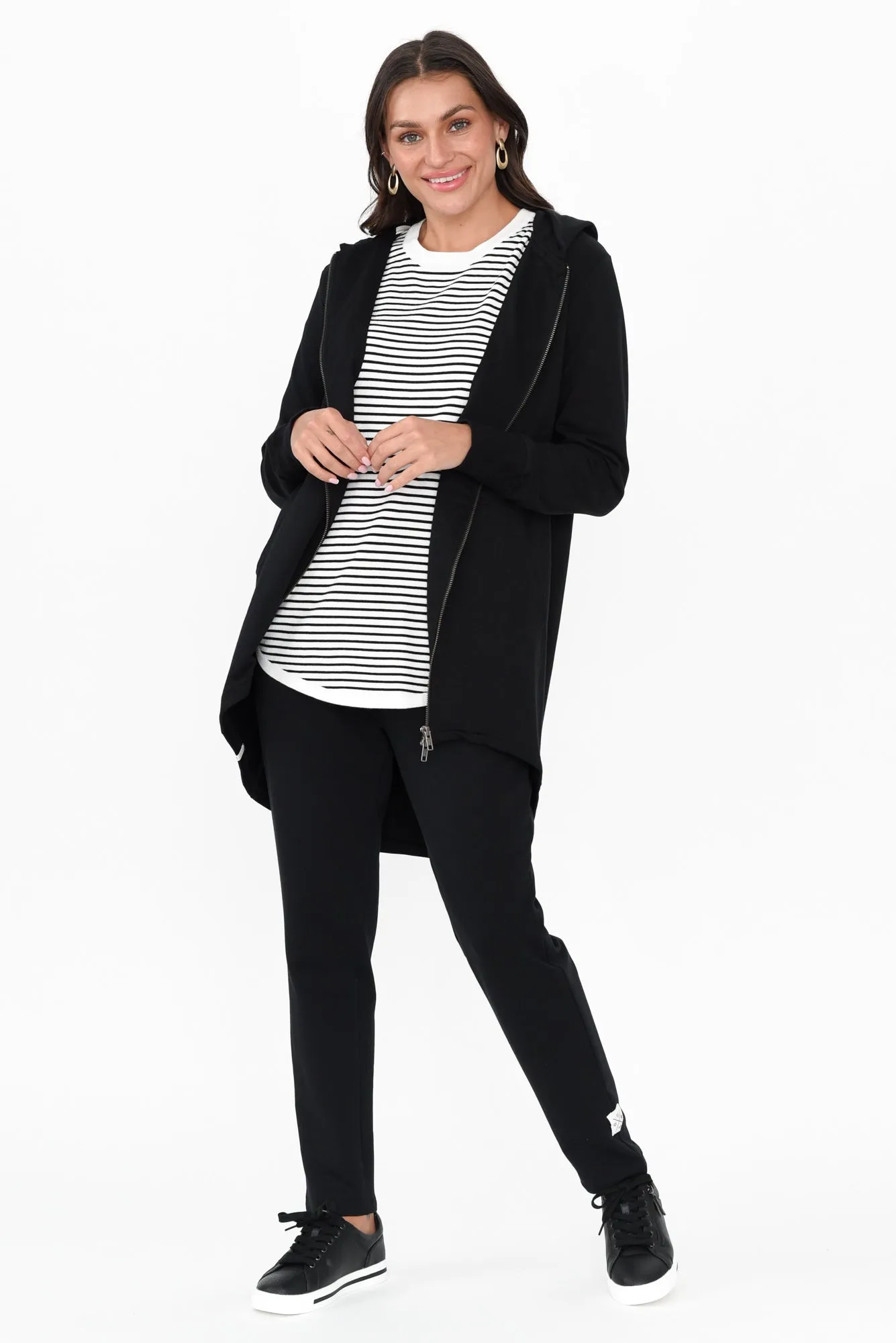 Lobby Black Cotton Relaxed Pants