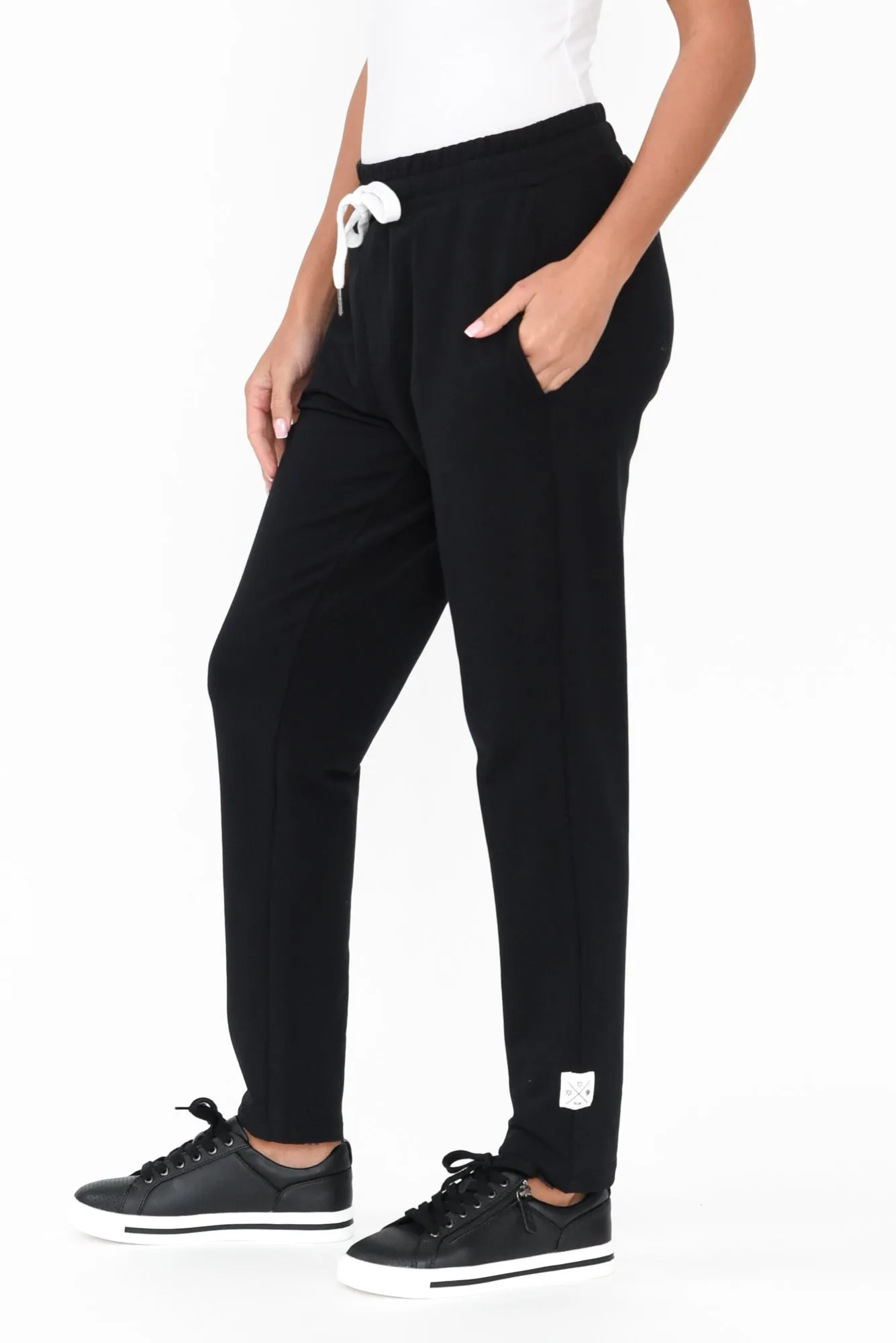 Lobby Black Cotton Relaxed Pants