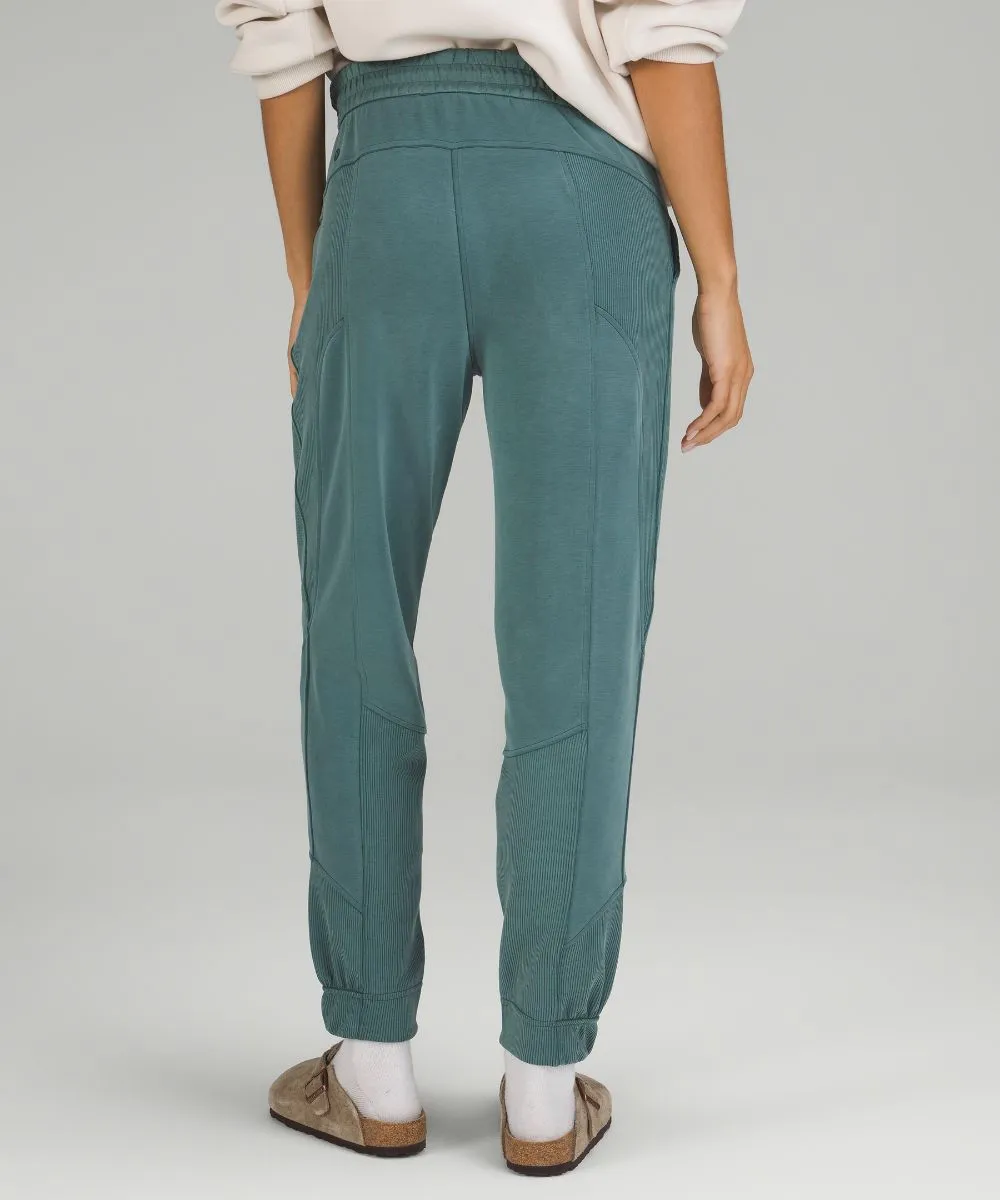 Lululemon High Rise Softstreme Brushed Ribbed Jogger Pants, Green