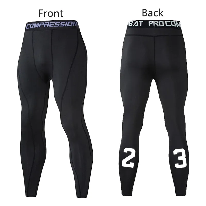 Men's Compression Pants Male Tights Leggings for Running Gym Sport Fitness Quick Dry Fit Joggings Workout White Black Trousers