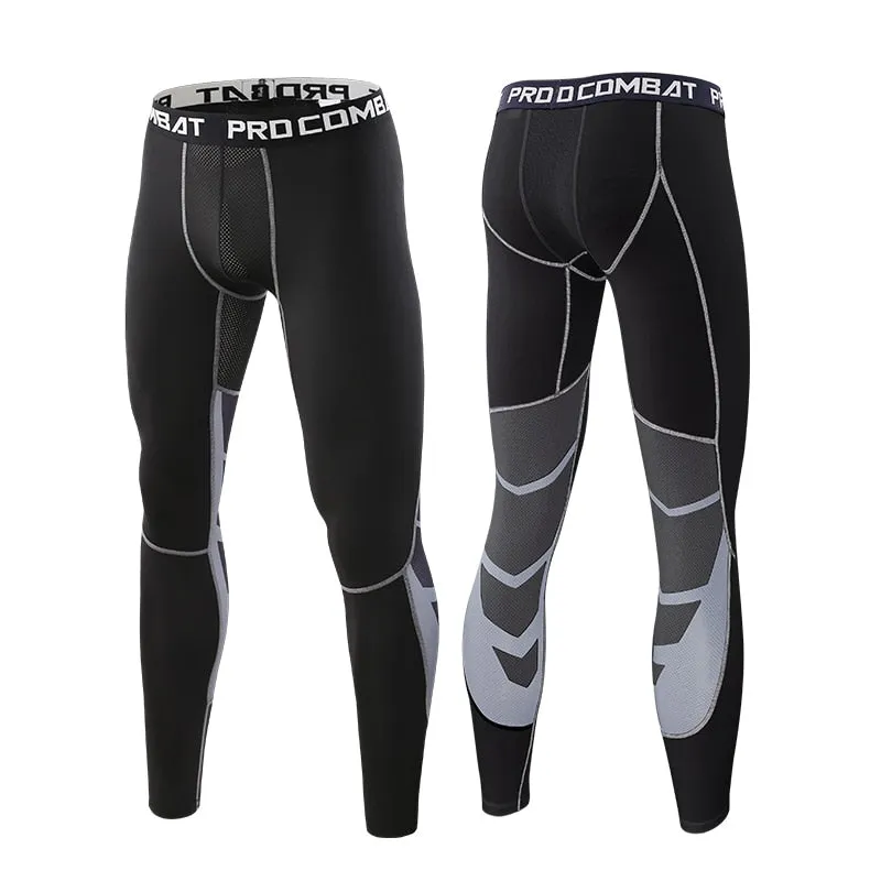 Men's Compression Pants Male Tights Leggings for Running Gym Sport Fitness Quick Dry Fit Joggings Workout White Black Trousers