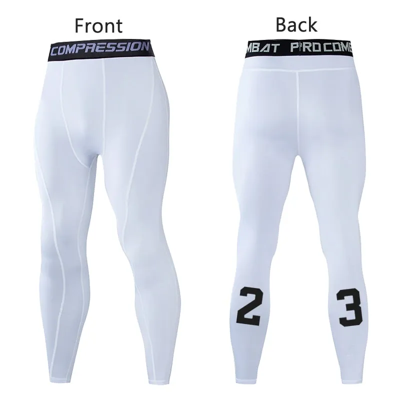 Men's Compression Pants Male Tights Leggings for Running Gym Sport Fitness Quick Dry Fit Joggings Workout White Black Trousers