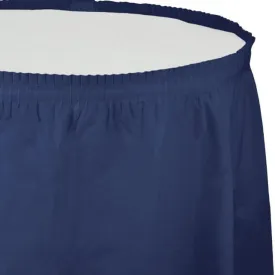 Navy Plastic Table Skirt