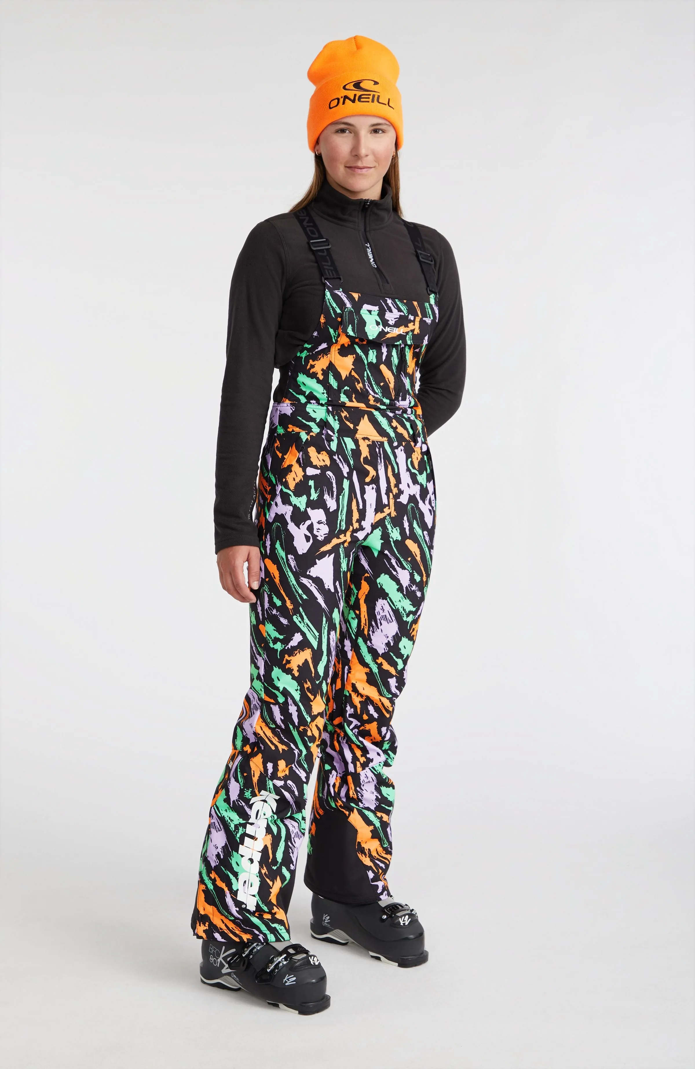 O'Riginals Bib Regular Snow Pants | Black Kemper Print