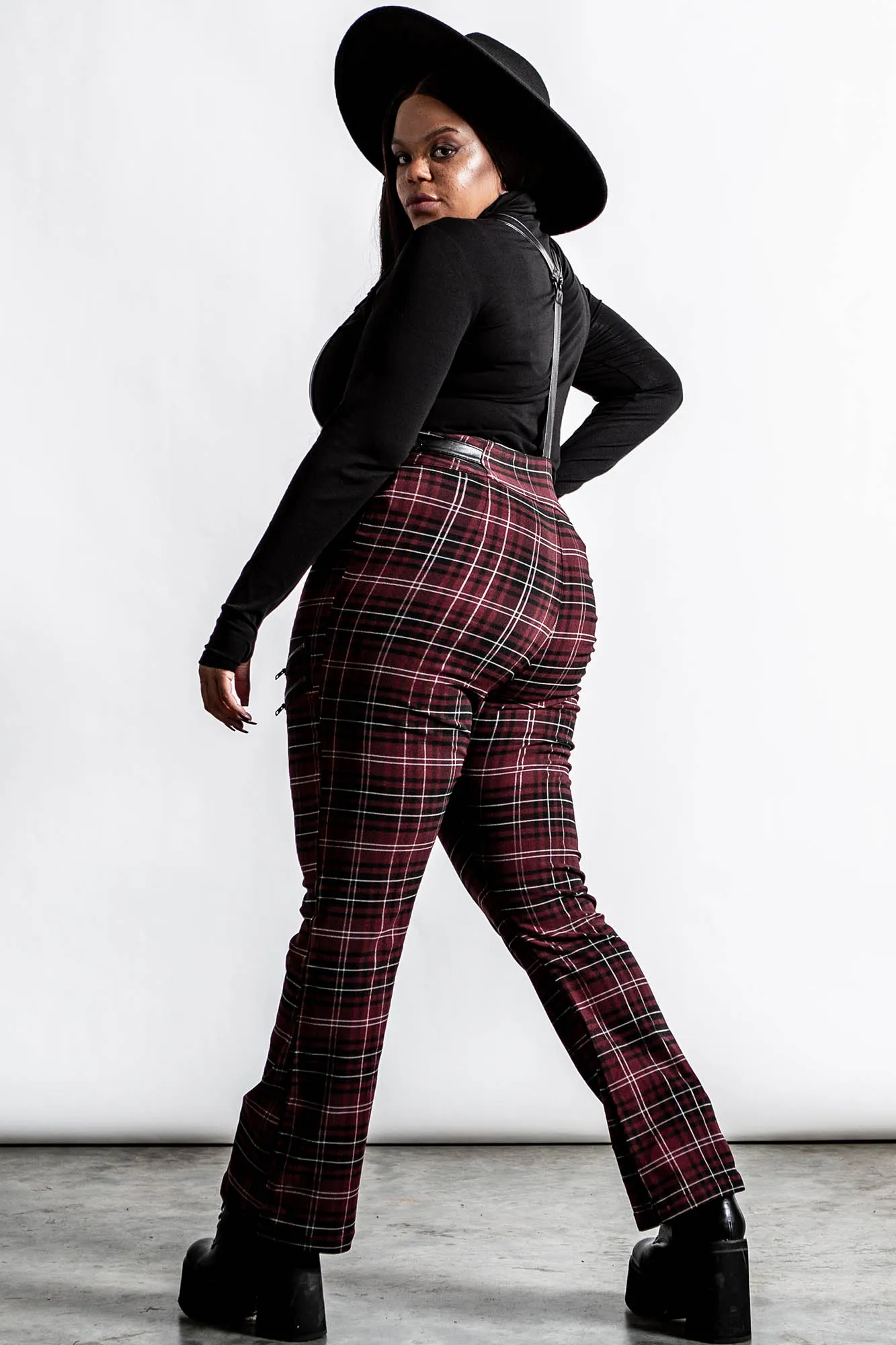 Prophet Of Doom Suspender Trousers [BLOOD TARTAN]