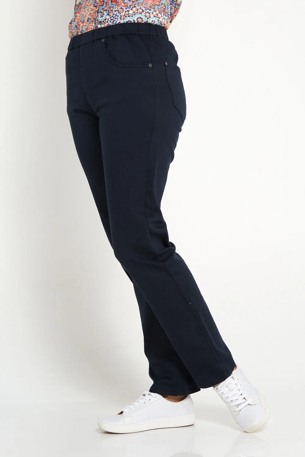 Pull On Plain Jeans - Navy