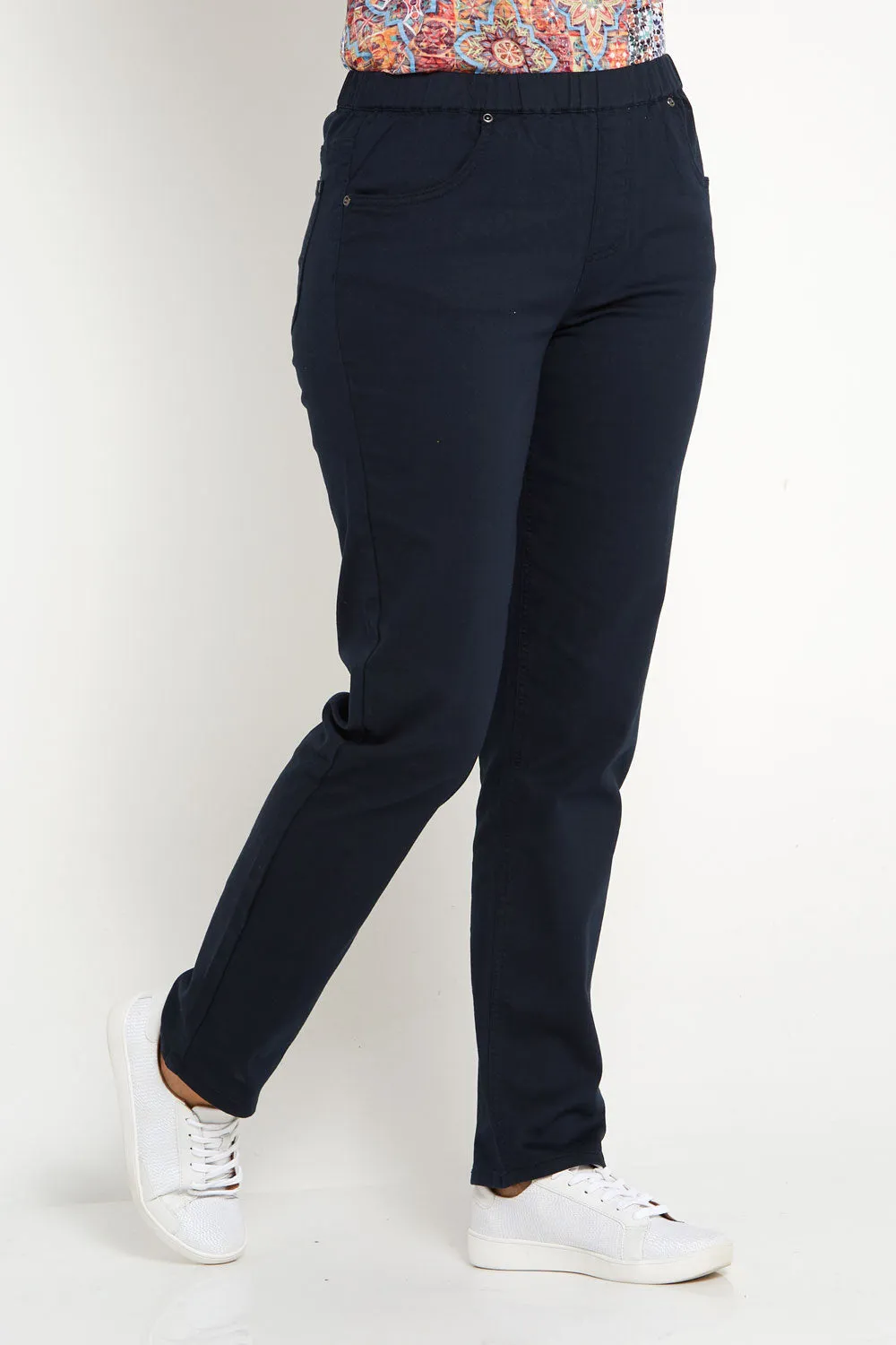 Pull On Plain Jeans - Navy