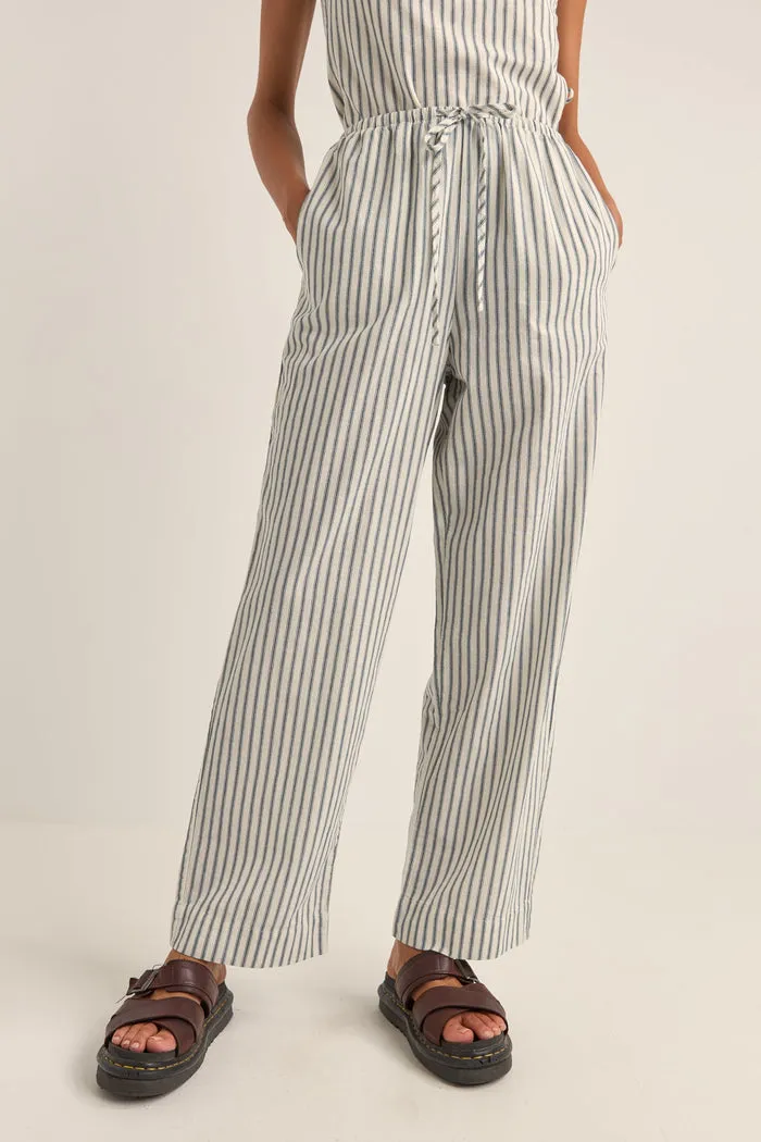 Rhythm Frankie Elastic Pant - NAVY STRIPE