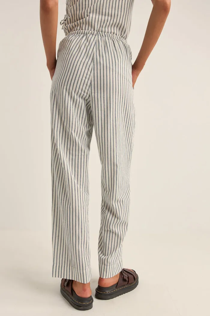 Rhythm Frankie Elastic Pant - NAVY STRIPE