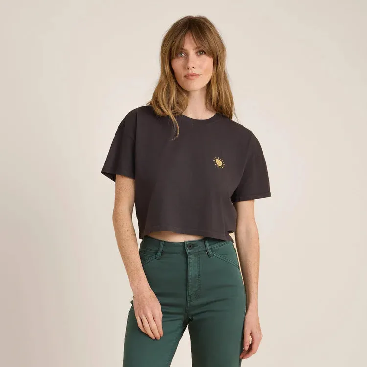 ROARK Seek Cropped Boxy Tee - FADED BLACK