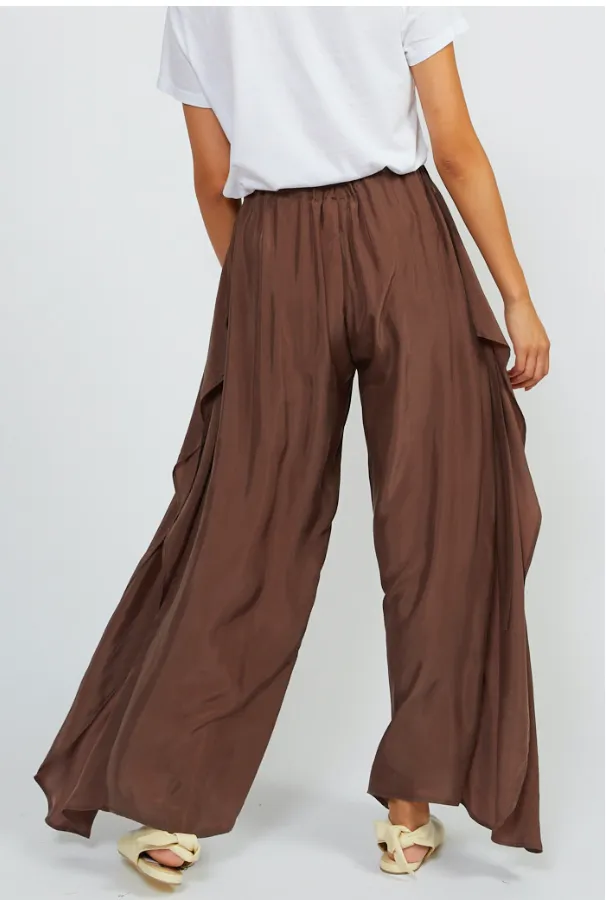 Shosh Cupro Wrap Pants Cafe au Lait