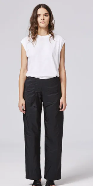 Shosh Suit Pants in Black Taffeta