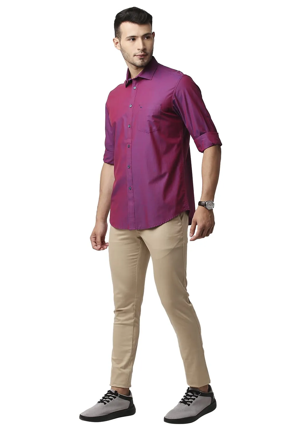 Slim Fit Cotton Chambray Shirt