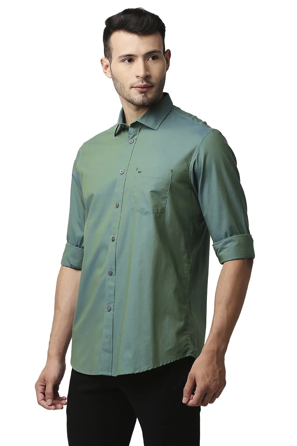 Slim Fit Cotton Chambray Shirt