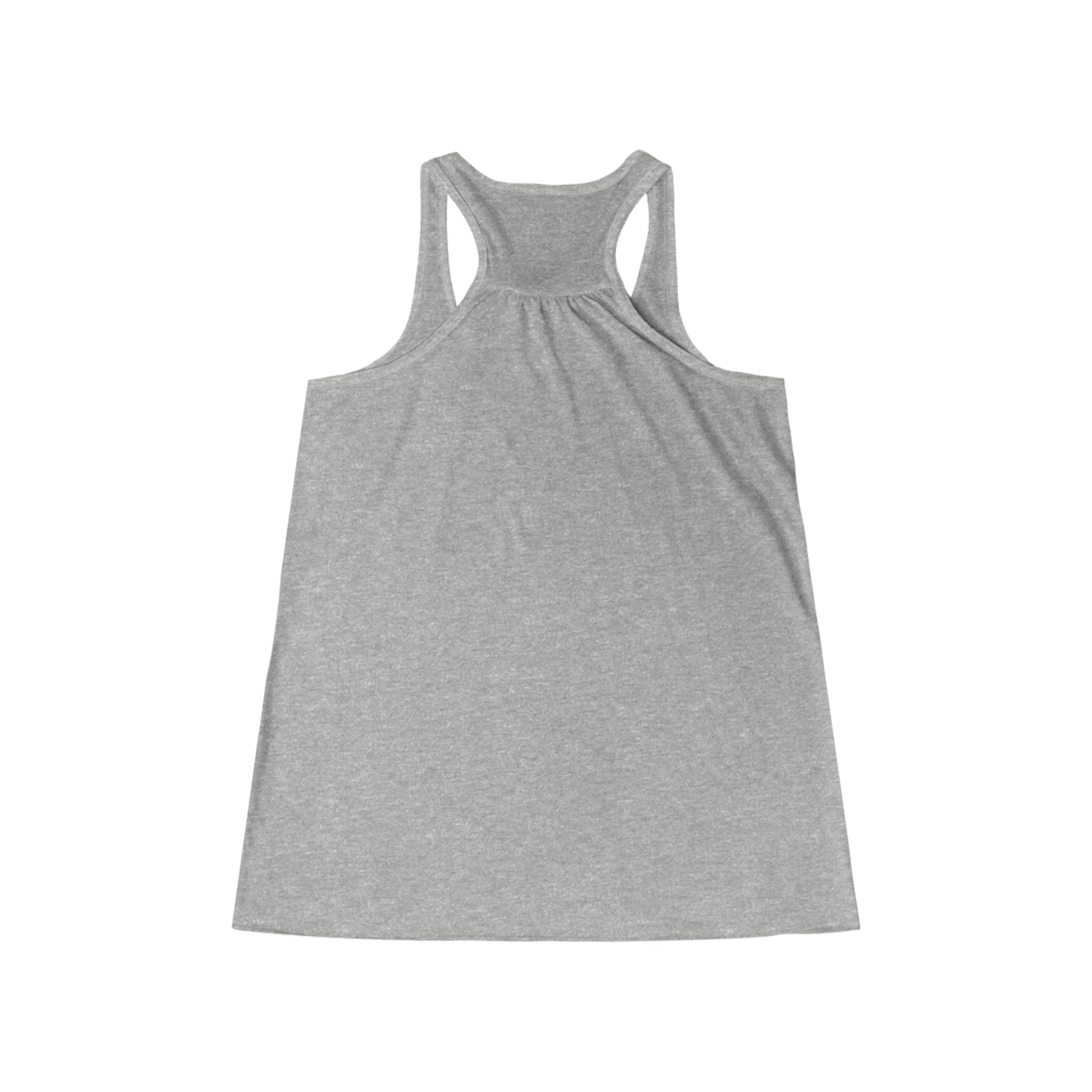 Women's Flowy Racerback Tank - WHITE AND PINK LOGO